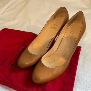 CHRISTIAN LOUBOUTIN SIMPLE 85 7.5 Tan amazing